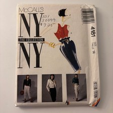 VTG 80s McCall's 4181 NY NY Cropped Jacket Jodhpurs Skirt Pattern Bust 36 UNCUT picture