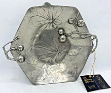 Small vintage french Art Nouveau tray 1960-70's pewter picture