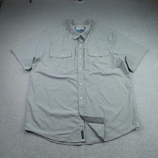 Magellan Shirt Mens Large Gray Outdoors Fishing Classic Fit Snap SS Pecos River picture