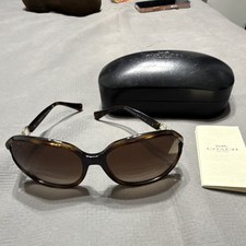 Coach HC 8145 Oversized Oval Tortoise Shell Brown Gradient Sunglasses UV400 picture