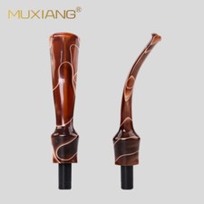 2pcs Acrylic Bent Saddle Stem Mouthpiece For 3mm Briar Wooden Tobacco Pipe DIY picture