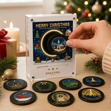 Christmas Vinyl Player Fridge Record NFC Magnetic Music Box Set picture