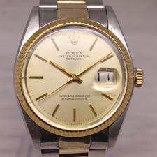 Vintage 1978 Rolex Datejust 16000 Mens Steel 14k Gold Watch Converted from Steel picture