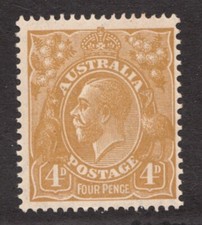 1933 Australia Sc# 118 - Four Pence - KGV, Kangaroo & Emu - MNH Cv$45 picture