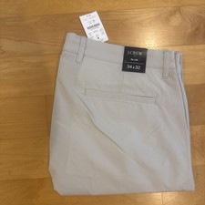 J.Crew Flex Tech Pants Mens 34x34 Slim Fit beige ivory New With Tags picture