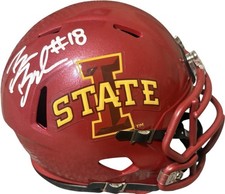 Iowa State Cyclones Benjamin Brahmer Signed Speed Mini Helmet JSA Certified picture