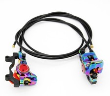 ZOOM HB975 Hydraulic Disc Brake Set MTB Bike Internal Routing Rainbow Oil Slick picture