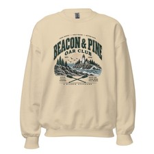 Beacon & Pine Oar Club Crewneck Sweatshirt Vintage Coastal Lighthouse Unisex picture