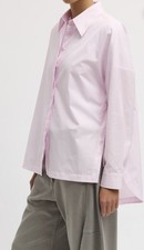 Tibi L Gabe Oversized Shirt Shirting Pink High Low Ring At Back Long Sleeves picture