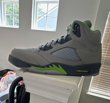 Jordan Air Jordan 5 Men's High Top Sneakers Gray Green Black New w/ Box picture