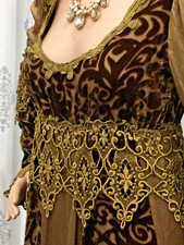 Vintage Green Belindas Designs Couture Dress Whimsigoth Empire Renaissance Fairy picture