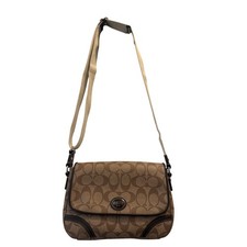 Rare Coach Peyton Mini Messenger Khaki Signature Swingpack – Clean & Cute picture