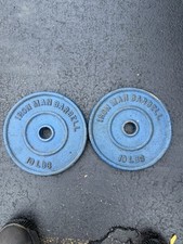 Vintage Iron Man 10lb Standard Weight Plate Pair picture