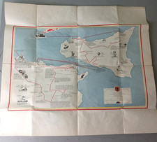 WWII Map Original 65th Armored Field Artillery Battalion North Africa Sicily picture
