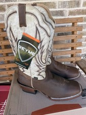Reyme Men’s Western Cowboy Boots – Size 12 USA Crazy Tan/Bone Wht Leather – NEW picture