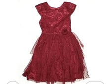 Jona Michelle Toddler Girls Red Sequin Tulle Tiered Party Dress Size 3T picture
