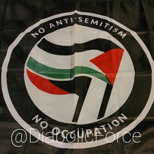 Free Gaza Free Palestine No Antisemitism No Occupation 3x5Ft Large Flag Antifa  picture