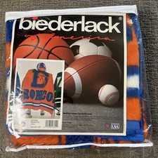 Vtg Biederlack Denver Broncos NFL Team 60x50 Throw Blanket 1989 New USA picture