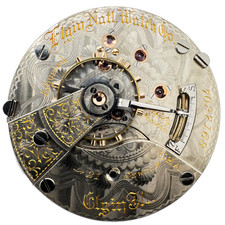 Antique 18s Elgin Multicolor Fancy Dial Hunter Railroad Pocketwatch Movement 149 picture