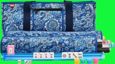 Engraved American Mahjong Set, 166 Premium Tiles with 4 Rack Pushers, Carry Bag picture