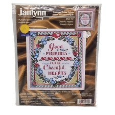 Janlynn Stamped Cross Stitch Kit #56-119 Cheerful Hearts 14x15 Good Friends picture