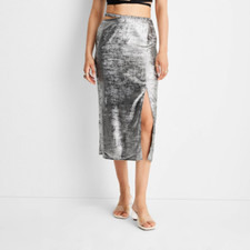 Future Collective with Alani Noelle Womens Size 10 Side Cut Out Midi Skirt 2352 picture