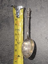 Antique French Tour St Jacques Paris Souvenir Spoon Ornate Gothic Handle 4.25