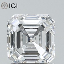 IGI Certified Lab Grown CVD Diamond ASSCHER Cut 1.5 Ct D Color VS1 Clarity picture