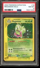 2002 POKEMON EXPEDITION #18 MEGANIUM-HOLO PSA 8 picture