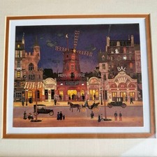 Michel Delacroix Moulin Rouge Lithograph Art Framed Parisian Naive LimitedEditio picture