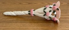 Vintage Resin Tussie Mussie Posey Nosegay Floral Bouquet Holder Handpainted picture