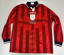 Vintage 1997-1999 England Long Sleeve Away Shirt Umbro 1998 World Cup Size L picture