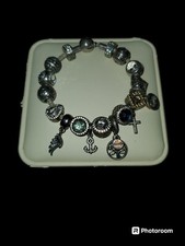 STUNNING AUTHENTIC PANDORA FULL CHARMED BRACELET picture