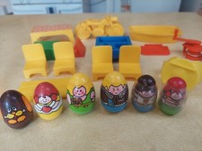 Vintage Hasbro Weebles Lot of Figures Accessories Furniture Motorcycle Boat picture