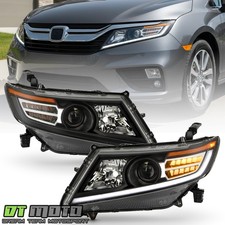 For 2011-2017 Honda Odyssey Halogen Black LED Tube|Signal Projector Headlights picture