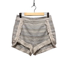 Lulus Savvy Shorts Striped Fringe S High Rise Blue White Coastal Boho Beachy picture