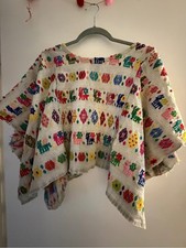 Artisan Handmade Guatemalan hand embroidered Huipil poncho Mayan picture