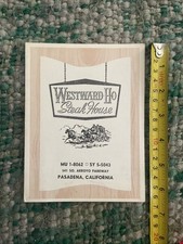 Westward Ho Steak House Pasadena California VTG Menu  picture