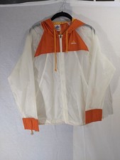 Adidas Mens Hooded Windbreaker Y2K Vintage Jacket Orange Small picture
