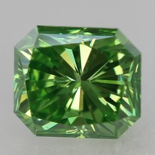 Cert 0.61 Carat Vivid Green VVS1 Radiant Natural Enhanced Diamond 5.02x4.33mm picture