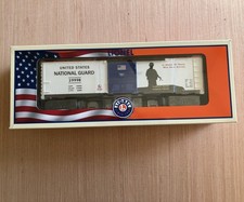 LIONEL 6-29998 O-GAUGE 2013 U.S.A. NATIONAL GUARD BOX CAR W/OPENING DOORS NIB picture