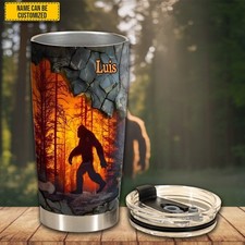 Personalized Bigfoot Tumbler 20oz Stainless Steel Travel Mug Custom Name picture