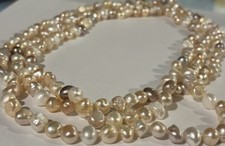 Endless Freshwater Baroque Vintage Cultured Claspless Pearl Necklace 7-8mm 80 Cm picture