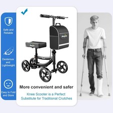 New Aojin Steerable Knee Scooter for Adults, Foldable w/ Dual Brake, picture
