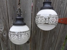 Vintage Double Swag Hanging Globe Pendant Ceiling Light Fixture Atomic picture