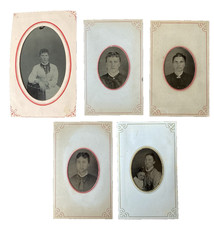 Tintypes Women & Mother Daughter 5 Tintype Antique Photos picture