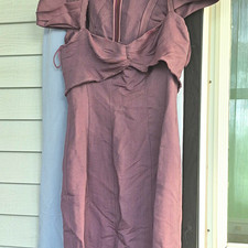 Dolce&Gabbana Women’s Purple Linen Strapless Sweetheart Maxi Bodycon M picture