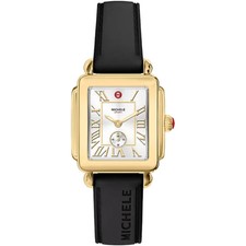 New Michele Deco Sport 31mm Silver Dial Silicone Women's Watch MWW06H000010 picture