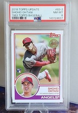 2018 Topps Update Series - 1983 Topps Design Shohei Ohtani #83-2 (RC) PSA 8 picture