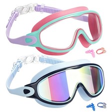 Wenwasno kids Swim Goggles 2 Pack Anti-UV Anti-Fog Wide View Swimming Goggles... picture
